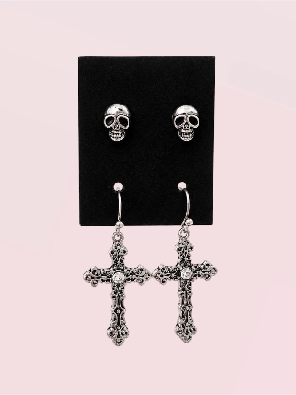 🖤✨ Gothic Skull & Cross Earrings ✨🖤